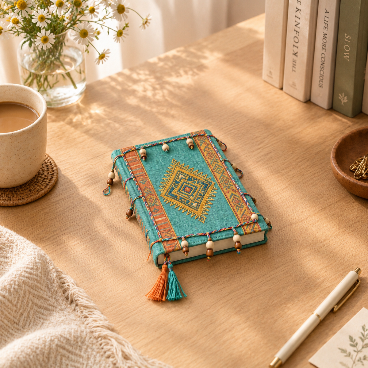 Teal Ethnic Pattern Notebook