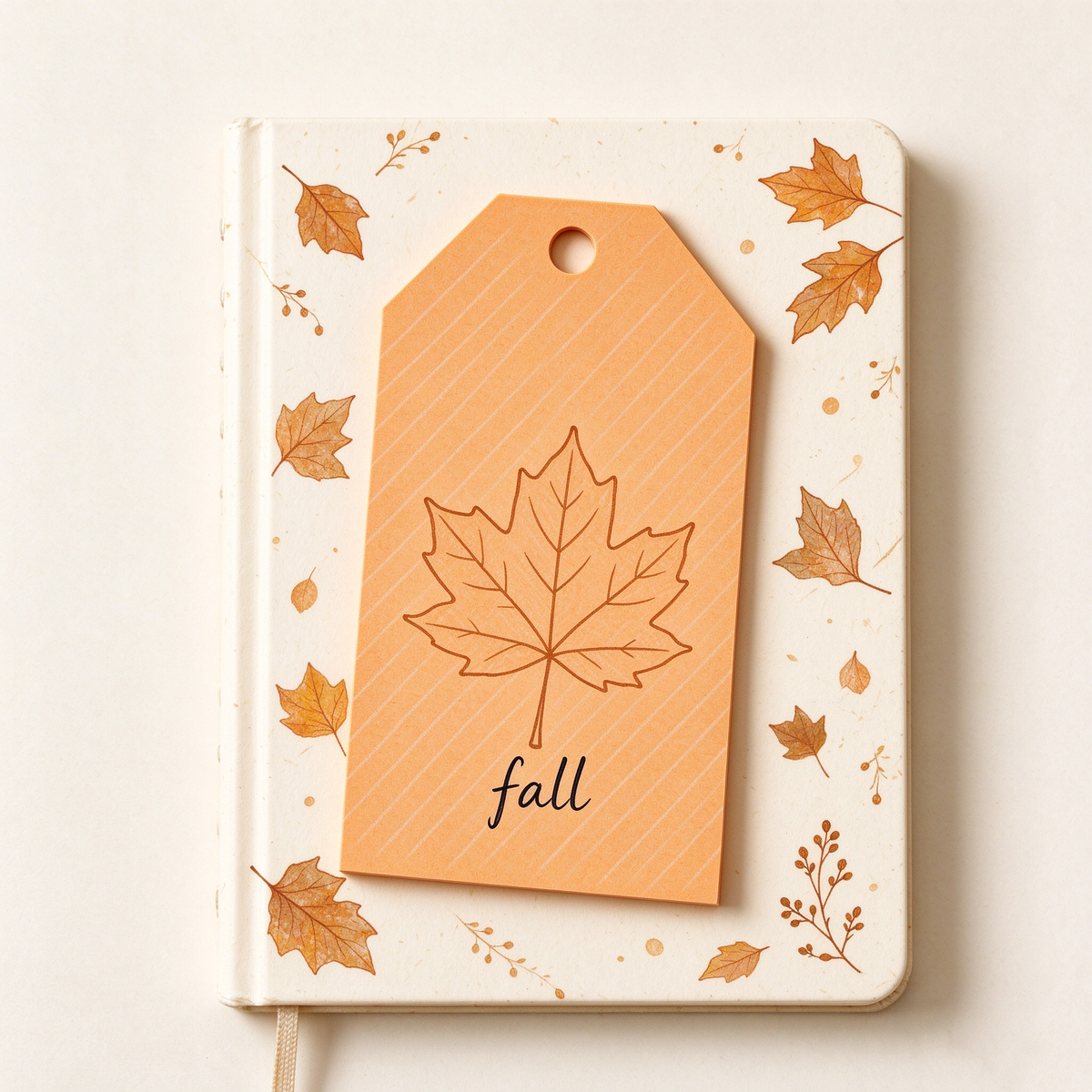 Orange Maple Leaf Kraft Hang Tag