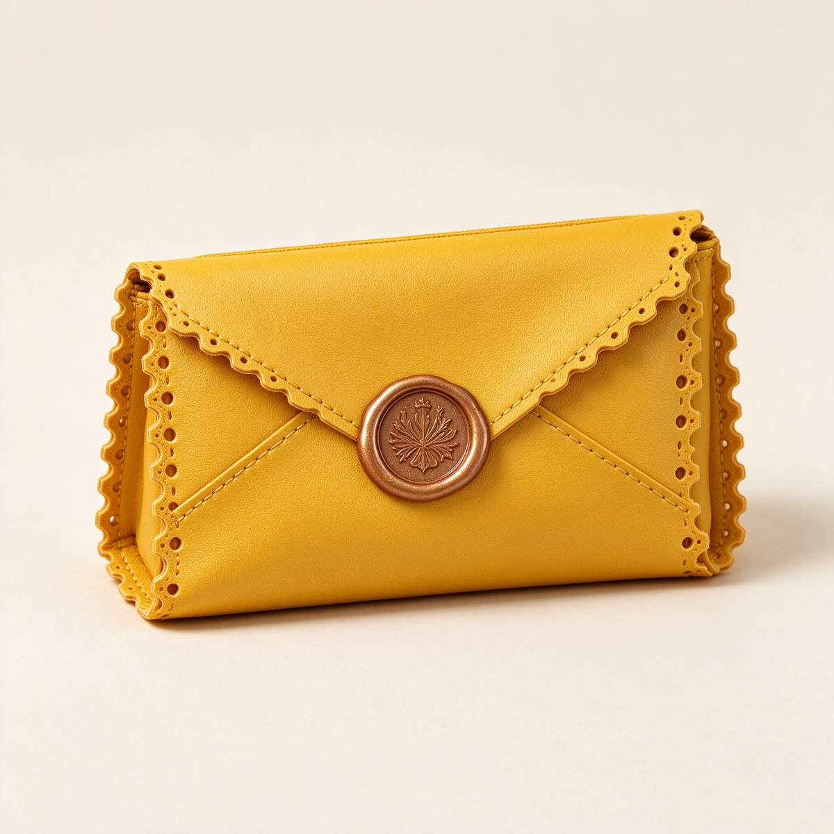 Yellow Floral Clutch Pencil Pouch