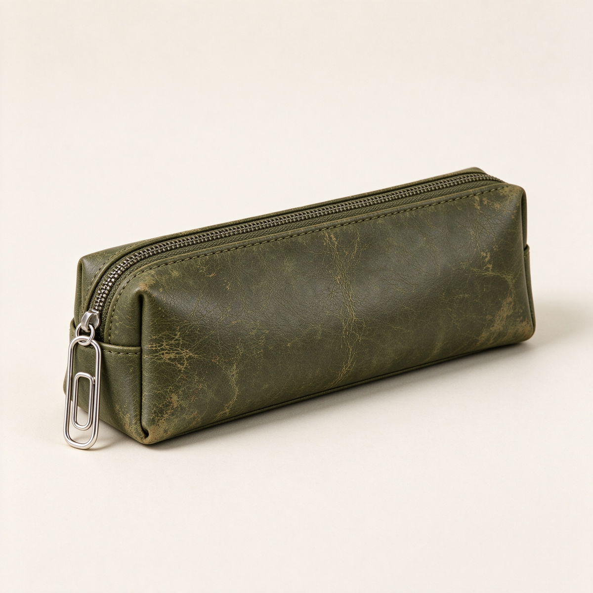 Olive Green Distressed Pencil Case