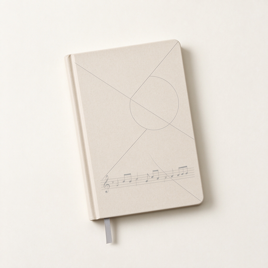 Cream Geometry Music Notebook