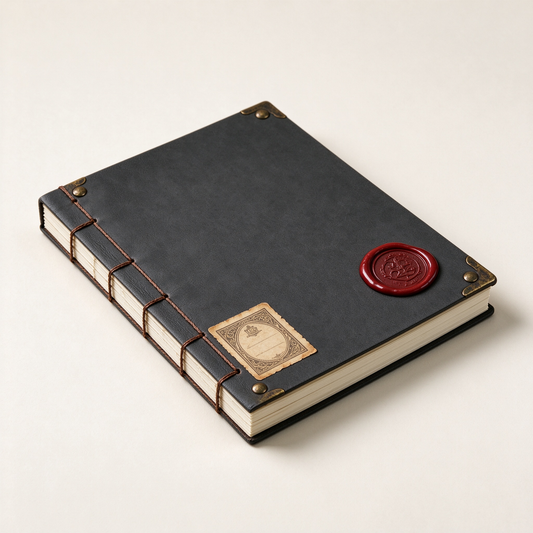 Black Vintage Wax Seal Notebook