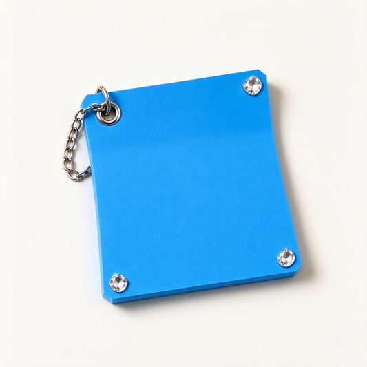 Blue Leather Crystal Charm Tag