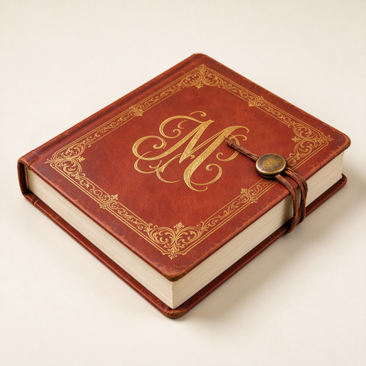 Brown Vintage Letter M Notebook