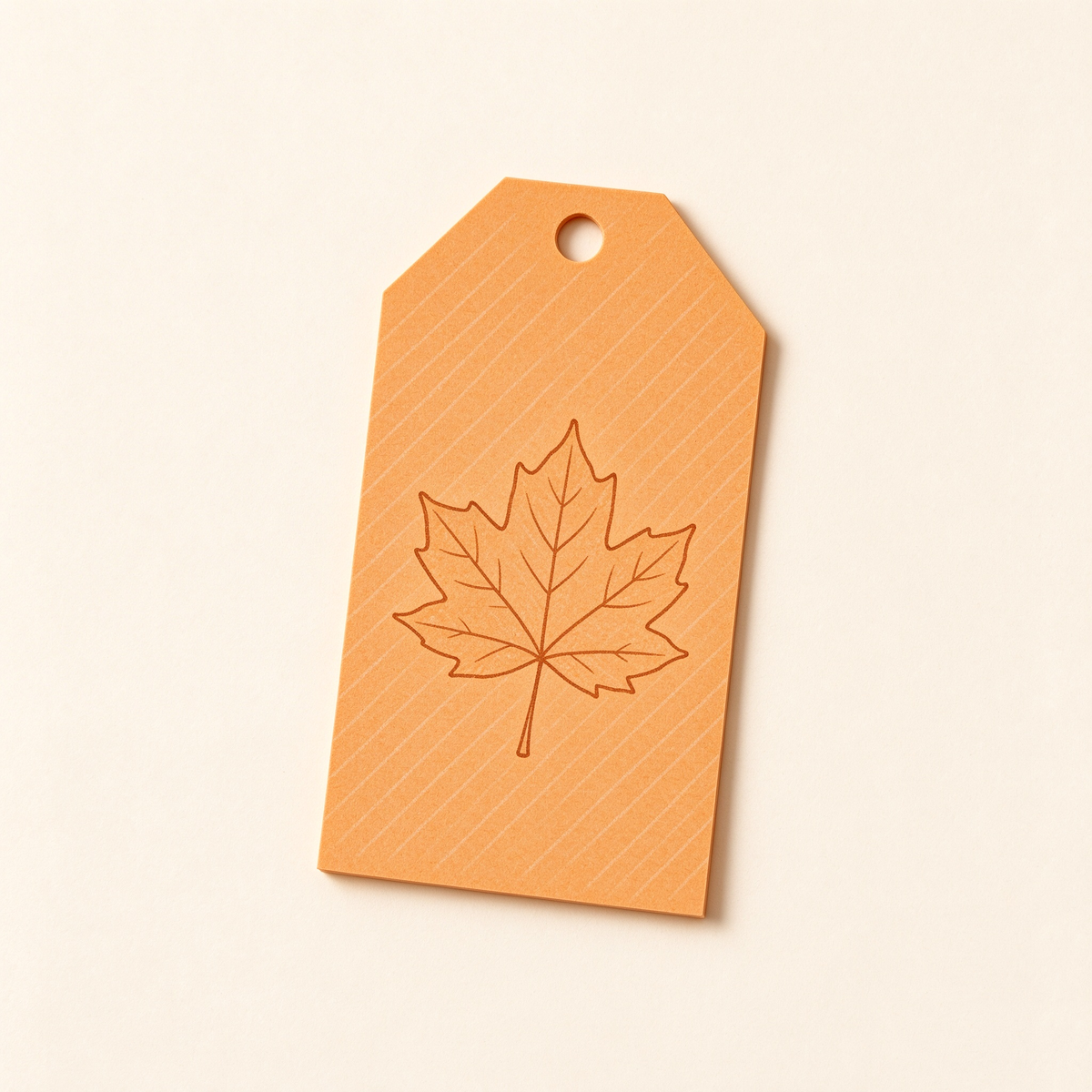 Orange Maple Leaf Kraft Hang Tag