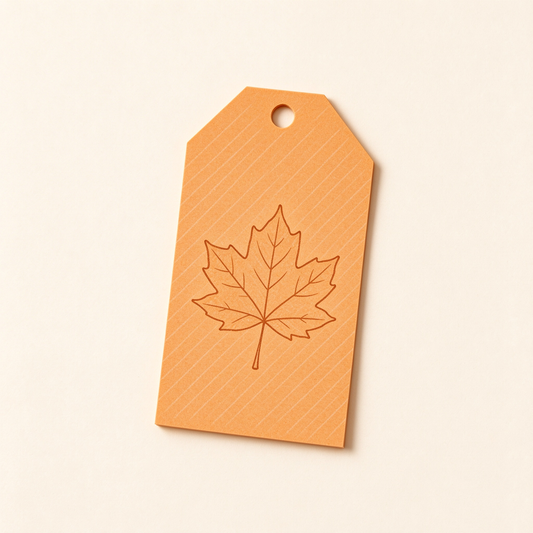 Orange Maple Leaf Kraft Hang Tag