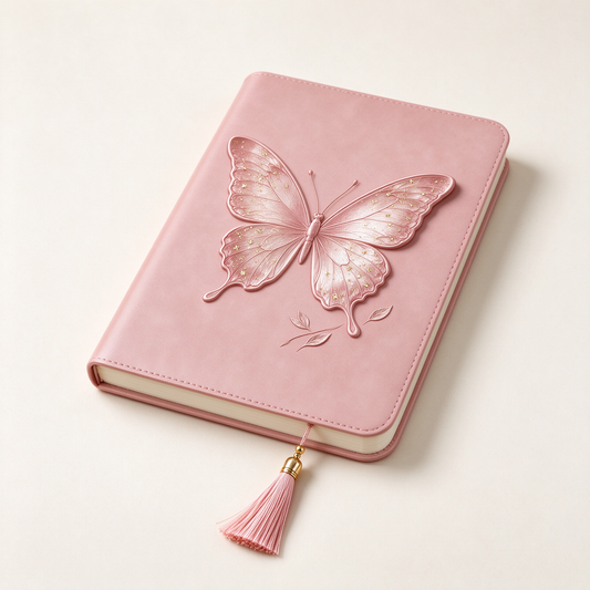 Pink Butterfly Fringe Notebook