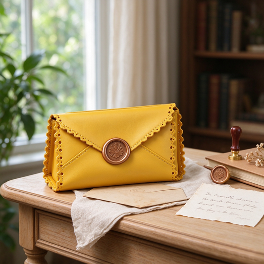 Yellow Floral Clutch Pencil Pouch