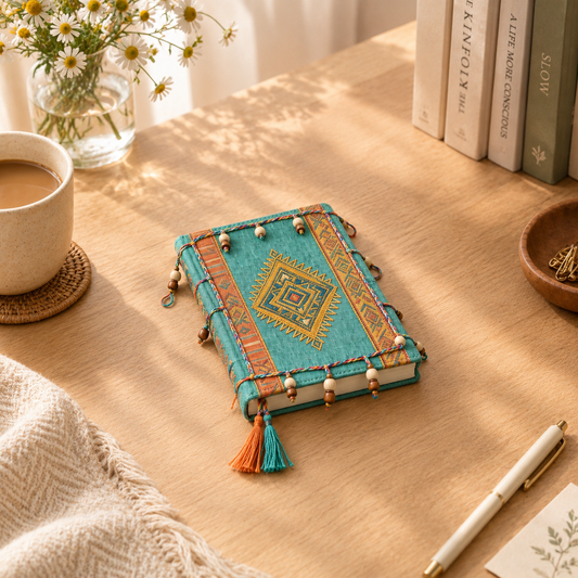 Teal Ethnic Pattern Notebook