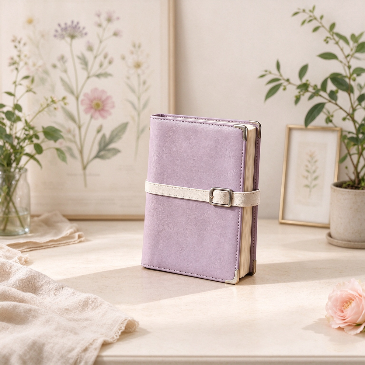 Purple Ribbon Clasp Notebook