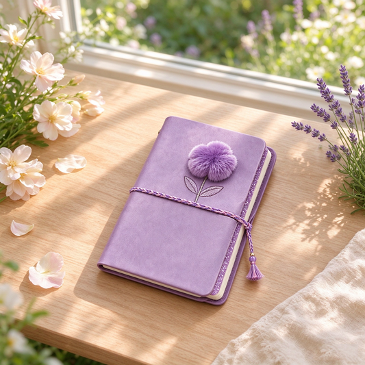 Purple Floral Fringe Journal