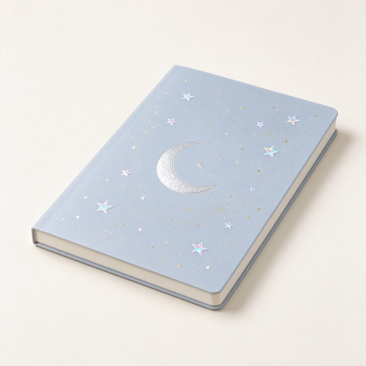 Grey Blue Moon Star Notebook