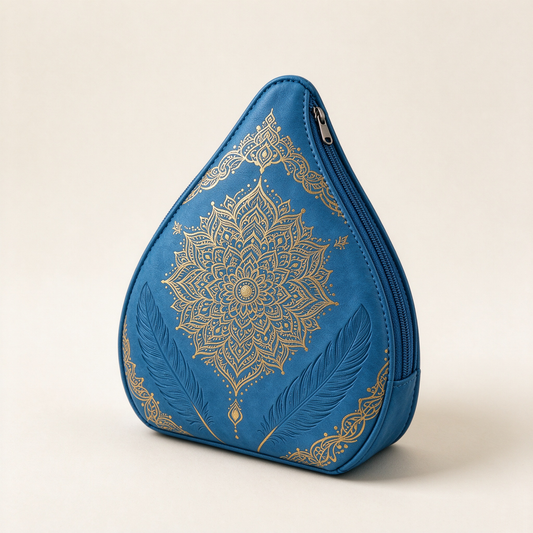 Blue Mandala Feather Pouch
