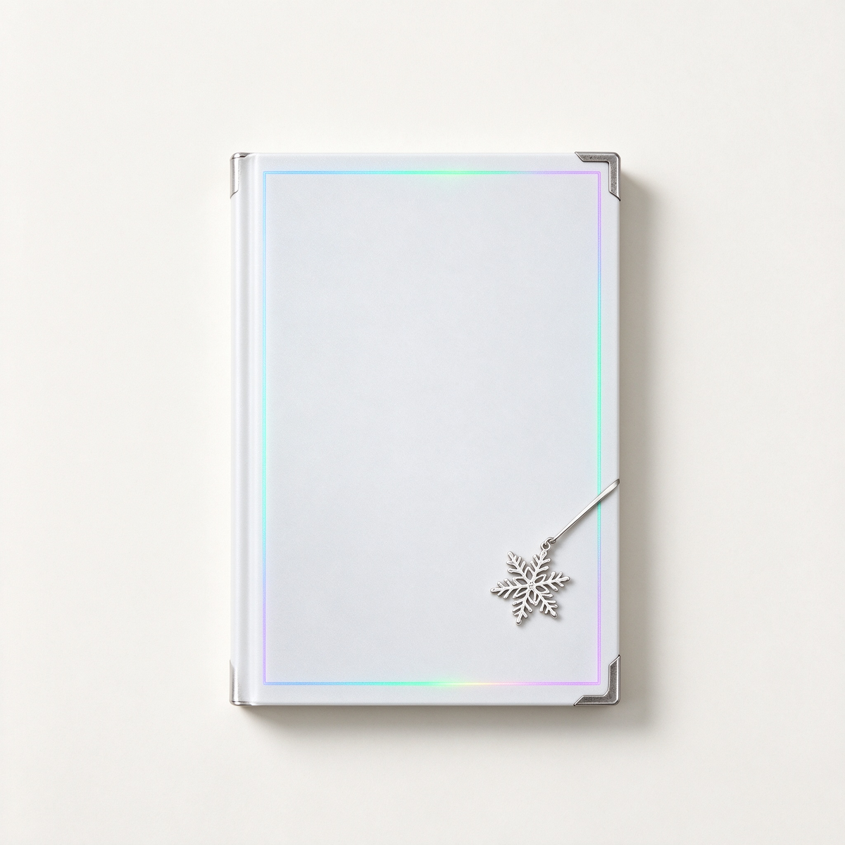 White Holographic Snowflake Notebook