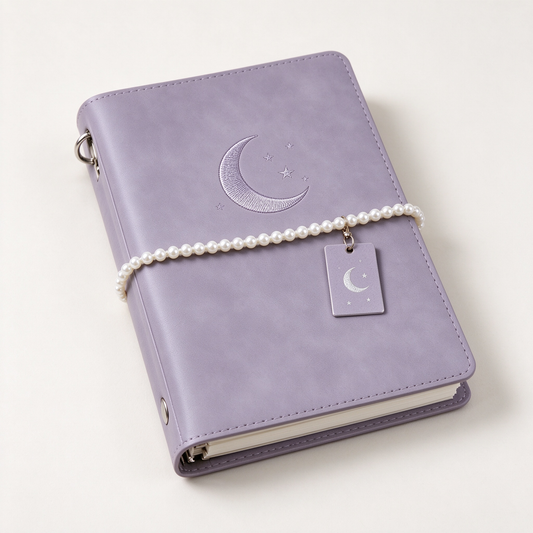 Lavender Moon Star Ring Binder Notebook
