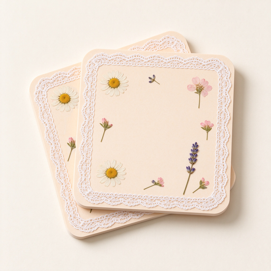 Cream Dried Flower Lace Coaster