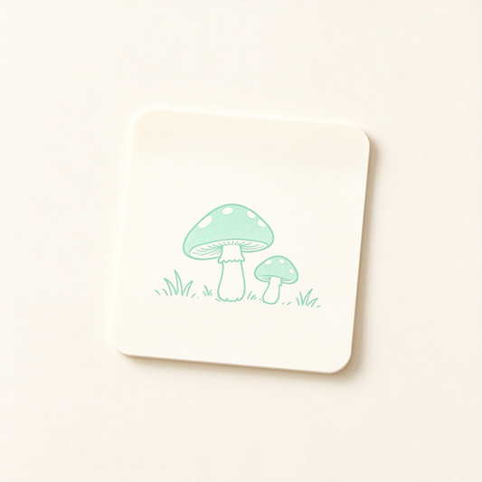 Cream Mushroom Coaster Set